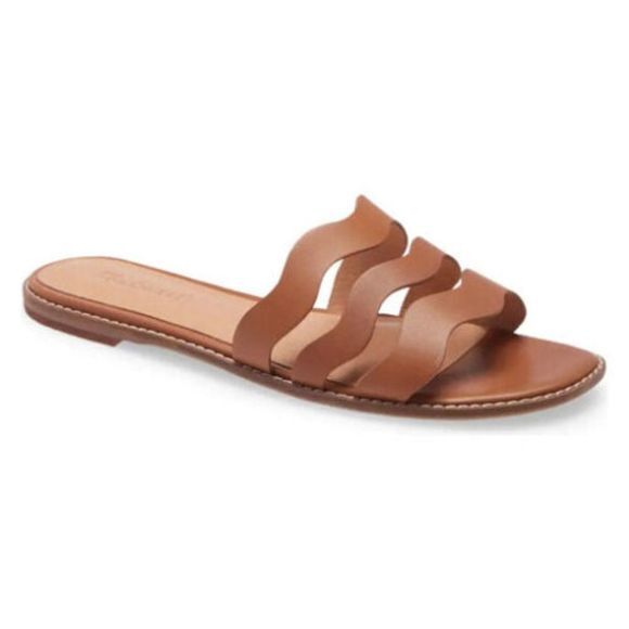 Madewell Shoes - NEW MADEWELL‎ The Wave Slide Sandal Vachetta Leather English Saddle BROWN Size 7
